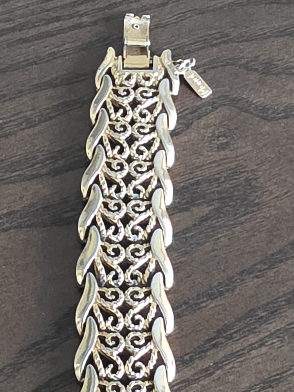 Monet Two-Tone Gold and Silver Filigree Link Bracelet - Picture 6 of 8